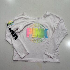 Victoria's Secret PINK Pullover Lightweight Sweatshirt with Multicolored Logo